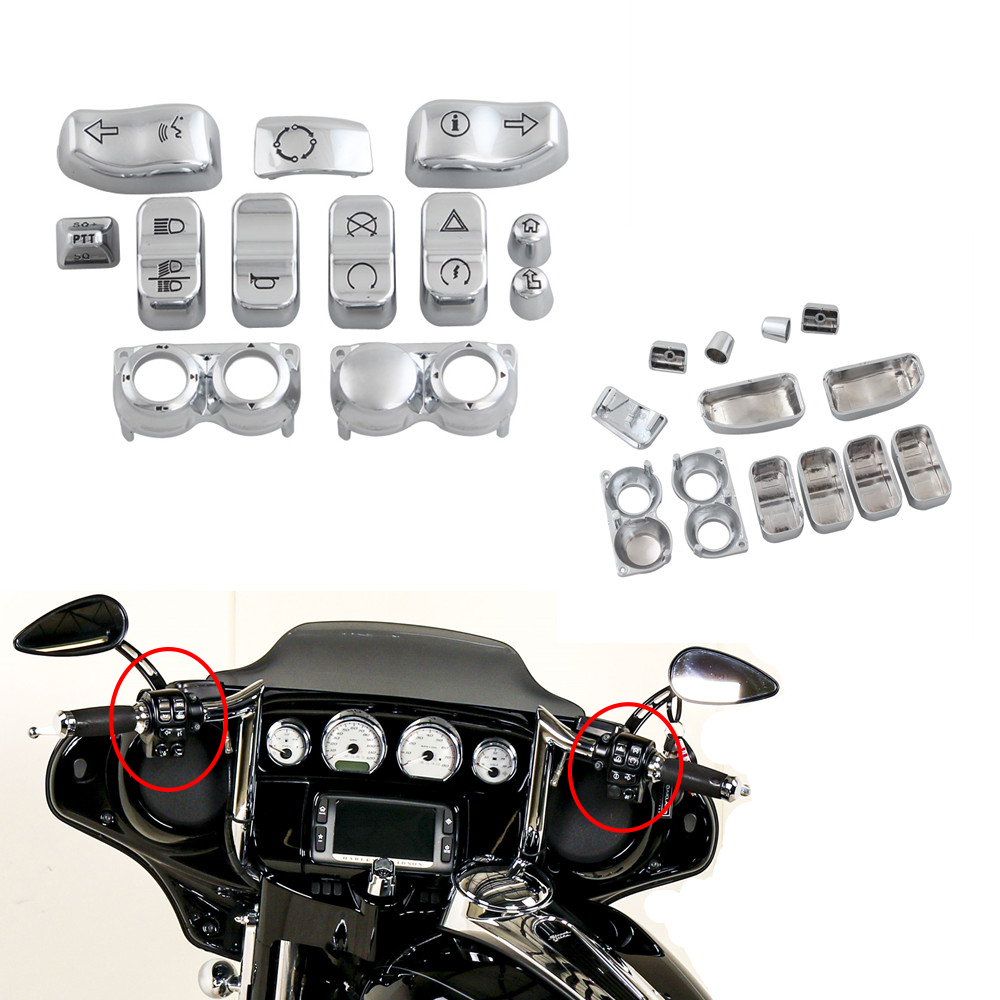 Model Kit Runner - อุปกรณ์เสริมรถจักรยานยนต์มือปุ่มควบคุมที่อยู่อาศัยสำหรับ Chrome สำหรับ Harley Touring Road