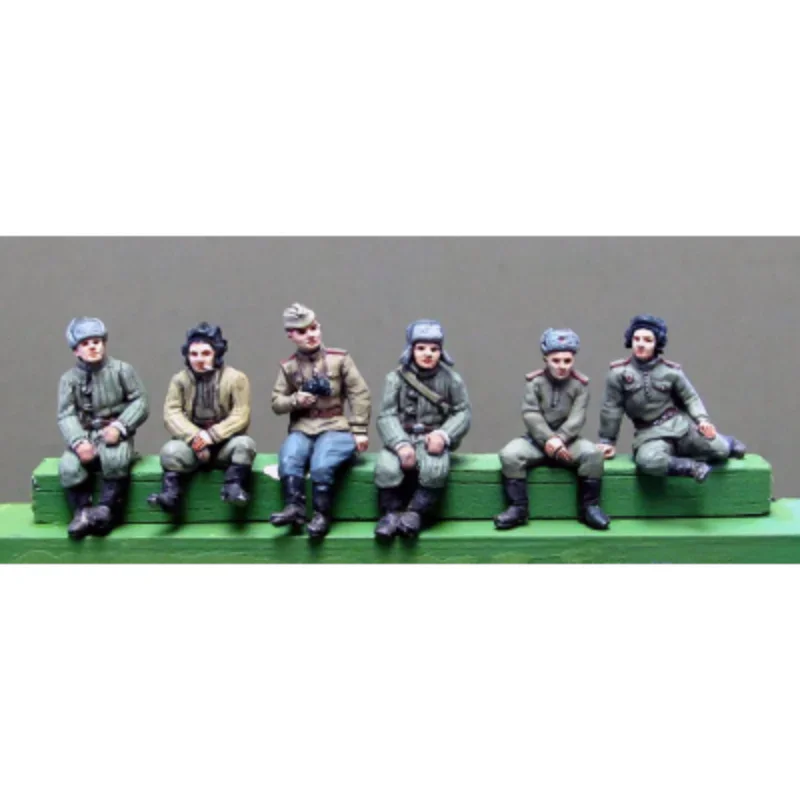 Model Kit Entry Grade - 1/72 Scale Diecast เรซิ่นรูปชุดถังทหารนั่ง Miniatures GK