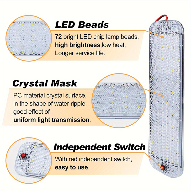 ไฟภายในรถยนต์ 72LED 12-80V ไฟต - Model Kit Ship บทวิจารณ์และราคา