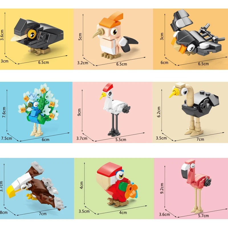 ตัวต่อสัตว์ นก นกแก้ว นกยูง นก - Model Kit Toy บทวิจารณ์และราคา
